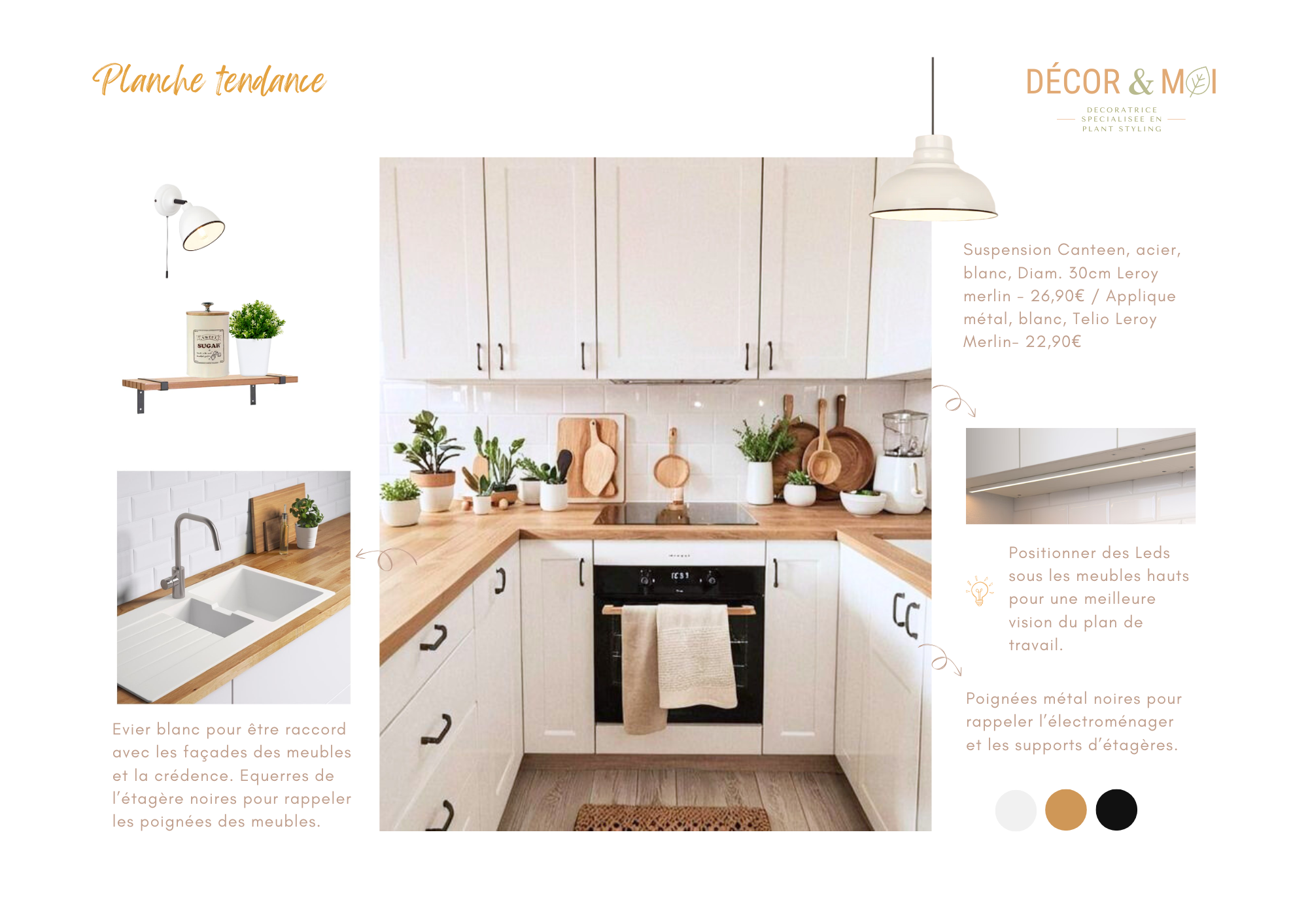 planche tendance shopping list rénovation décoration cuisine Toulon Var
