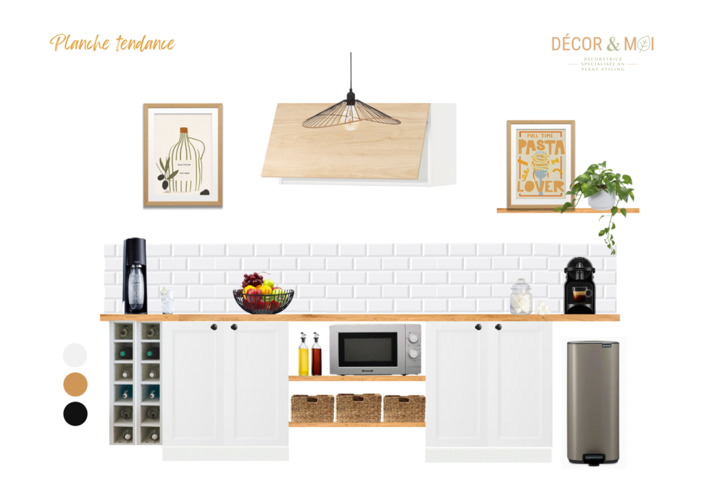 Rénovation décoration cuisine bois meubles blancs carreaux de métro